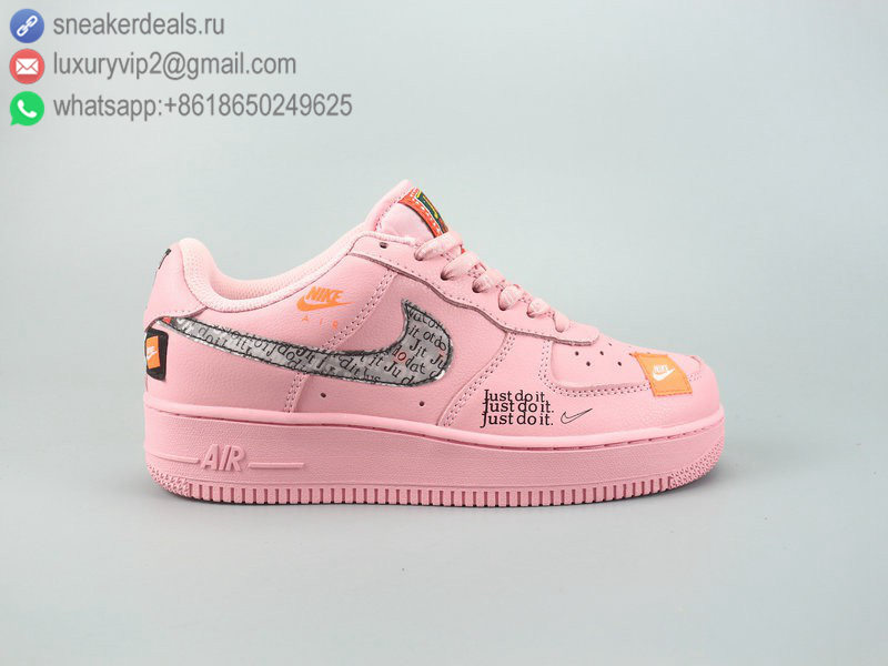 NIKE AIR FORCE 1 '07 PRM JDI PINK LEATHER WOMEN SKATE SHOES